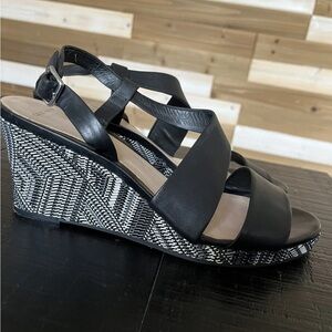 NWOT Cole Haan Womens Ravenna High Heel Strappy Wedge Leather Sandal